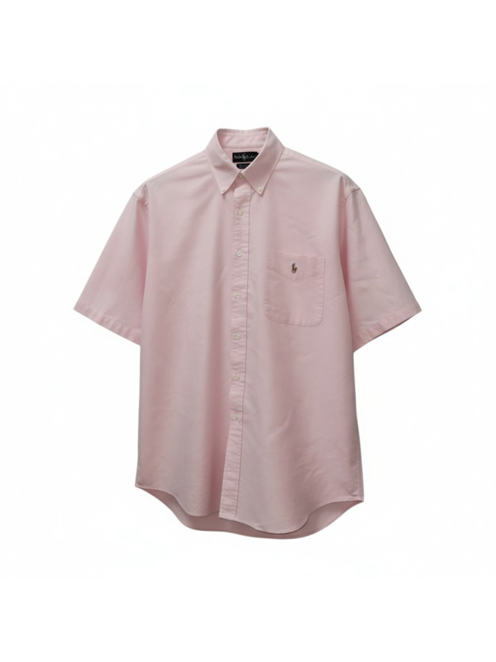 RALPH LAUREN Vintage 90's Men Big Shirt Pink Button Down Front Pony Shirt Large